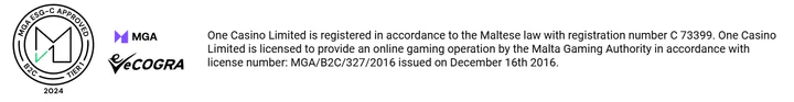 OneCasino casino license